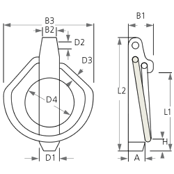 Esquema Pasador Clip acero inox